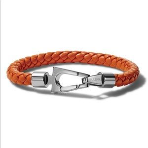 Bulova Marine Star Orange Leather Bracelet